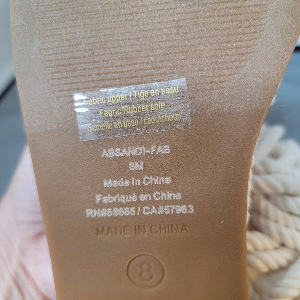 Abound Cream Rope Sandals Size 8 - Picture 5 of 6